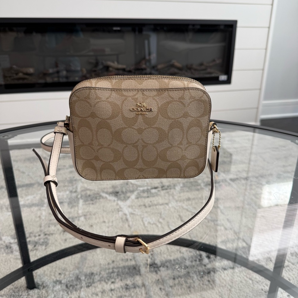 Coach Beige Khaki Signature Crossbody Bag